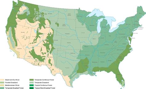 Digital USA Biome map in Adobe Illustrator vector format – Map Resources