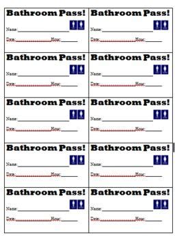 Bathroom Pass Printables | Bathroom pass, Students and Classroom management