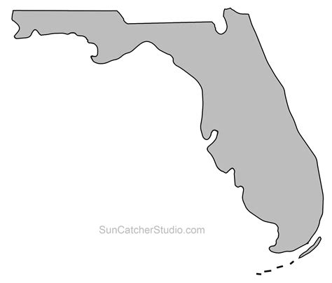 Florida map outline PNG shape state stencil clip art scroll saw pattern ...