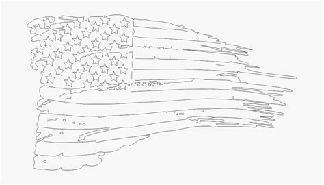 American Flag Drawing Outline