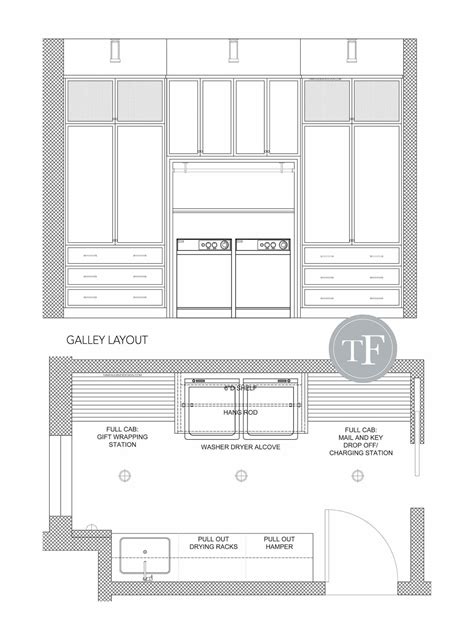 GALLEY LAUNDRY ROOM DESIGN - FLOOR PLANS AND ELEVATIONS — Tami Faulkner ...