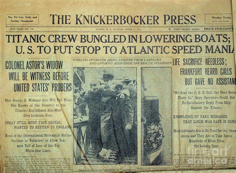 1912 Titanic Newspaper Photograph by Jon Neidert