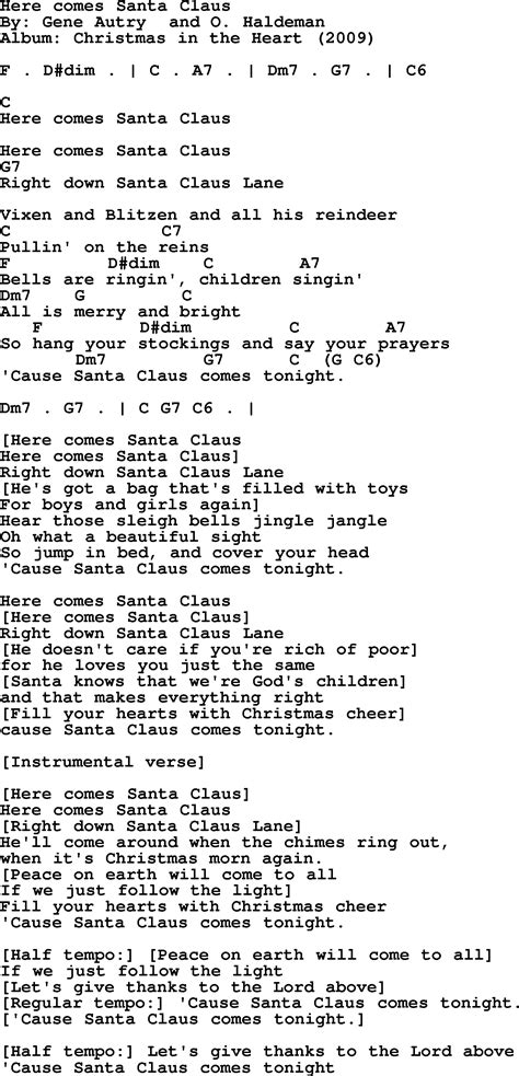 Bob Dylan song - Here comes Santa Claus, lyrics and chords