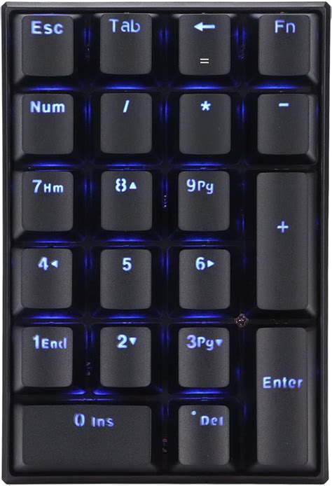 Amazon.com: Backlit Mechanical Number Pad with 21 Keys, Stepped Keycap ...