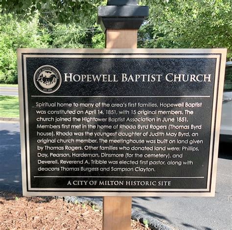 Hopewell Baptist Church Historical Marker