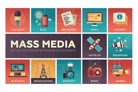 Mass Media line design icons set by BoykoPictures on Envato Elements