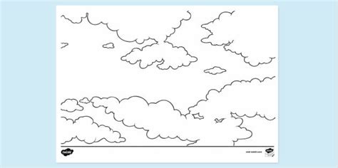 FREE! - Sky with Clouds Colouring Sheet (teacher made)