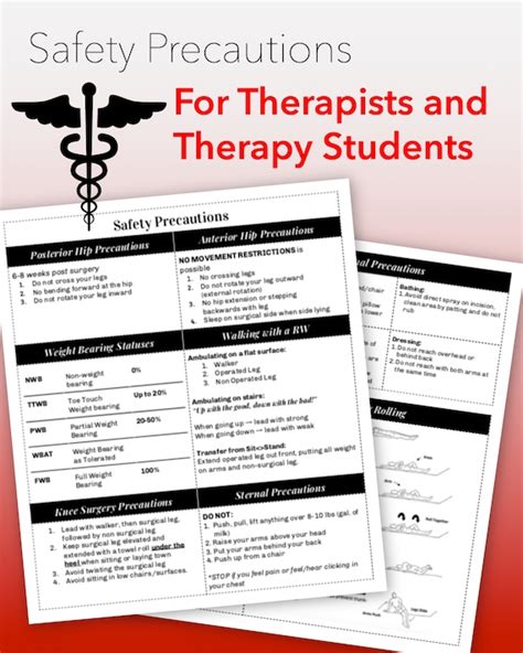 Safety Precautions Sheet for Therapists and Therapy Students - Etsy