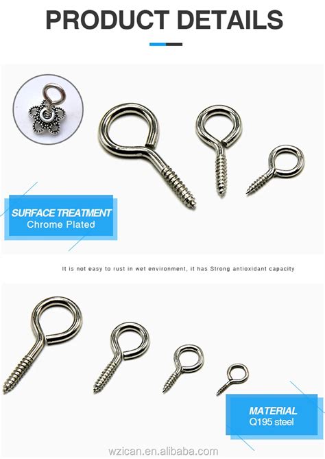 Heavy Duty Chrome Plated Screw Eyes Closed Eye Hook Size In 4x80mm With New Pp Box Package - Buy ...