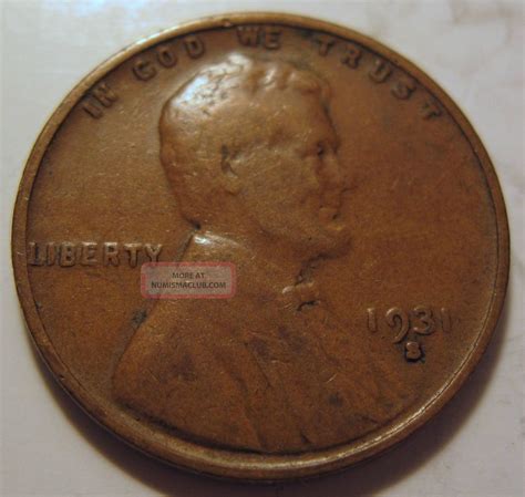 1931 S Lincoln Wheat Cent Coin One Penny (322ar)