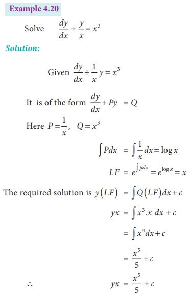 Linear differential equations of first order - Example Solved Problems with Answer, Solution ...