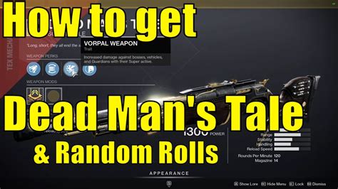 How to get the Dead Man's Tale & Random Rolls | The Presage Exotic ...