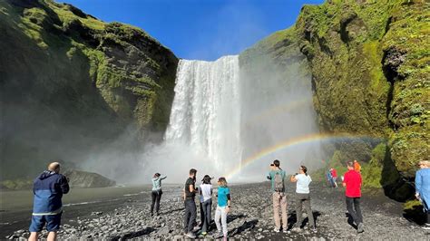 SKÓGAFOSS WATERFALL WITH DOUBLE RAINBOW!: ICELAND (4K) - YouTube