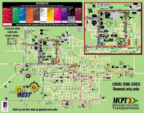 Western Illinois University Tranist Map - 1 University Cir Macomb IL ...