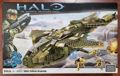 Halo Mega Bloks Construx UNSC Pelican Dropship V.1 Spartan Hiyabusa ...