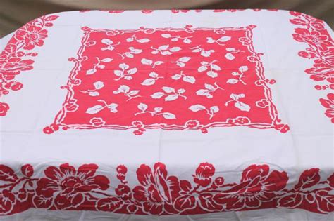 collection of 50s 60s vintage tablecloths, retro prints for kitchen ...