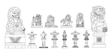 Free Chinese Statue and Stone lamp – CAD Design | Free CAD Blocks ...