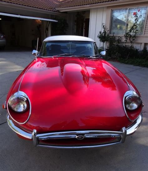 1969 Jaguar XKE Roadster RED w/ ORIGINAL HARDTOP Convertible Series 2 e-type Car - Classic ...