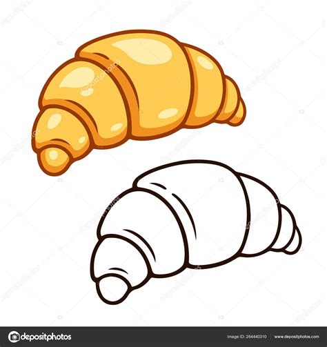 Cartoon croissant drawing Stock Illustration by ©Sudowoodo #264440310