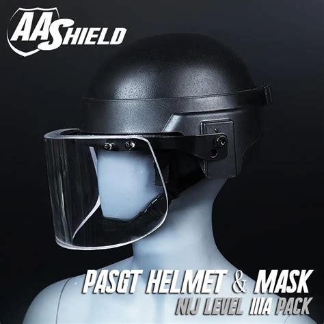 AA Shield Tactical Bulletproof USGI Ballistic Safety Helmet Visor Mask ...