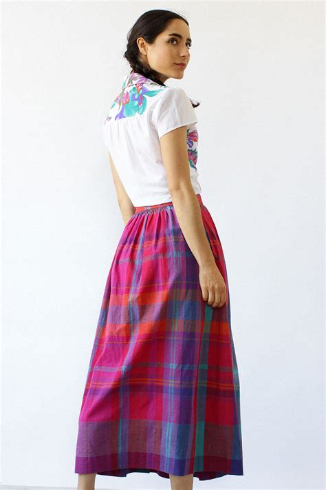 Jewel Tone Madras Skirt S – OMNIA