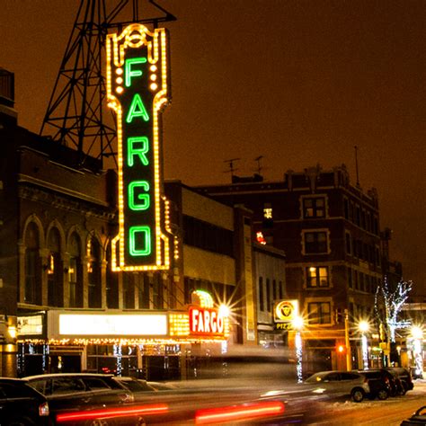 Fargo Theatre at Night in Fargo, North Dakota, Magnet - Shop North Dakota