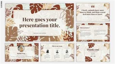 Gold and brown leaves | Free PowerPoint template & Google Slides theme