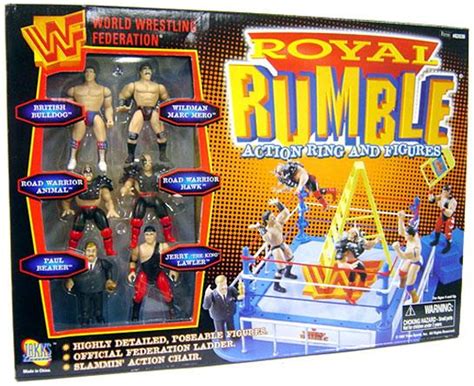 WWE Wrestling WWF Playsets Royal Rumble Action Ring and Figures Action ...