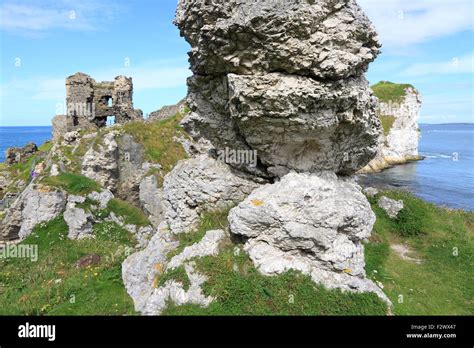 Ruins of Kinbane Castle near Ballycastle, Northern Ireland Stock Photo - Alamy