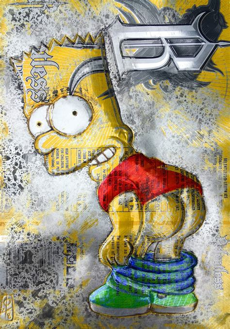 Bart Simpson Street Art Street Art / Graffiti - The Simpsons- Bart Simpson with Monoply Money ...