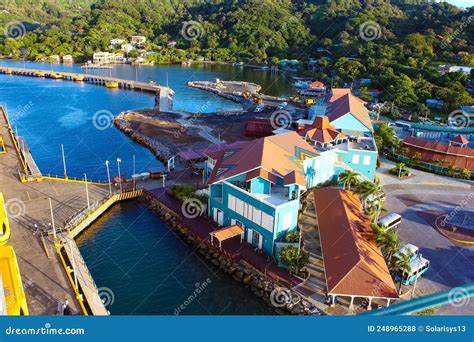 Top View of Port and Town Center of Coxen Hole Stock Photo - Image of honduras, hill: 248965288