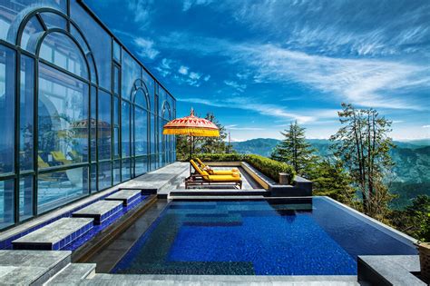 Stunning views from Wildflower Hall, Shimla in the Himalayas. | Beautiful hotels, Hotel pool ...