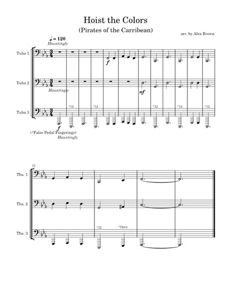 Hoist the Colors Sheet music for Tuba (Brass Trio) | Musescore.com