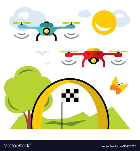 Quadrocopter racing competition new sport Vector Image