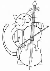 Cello Violoncello Violonchelo Malvorlage Violoncelle Coloriage Colorir  sketch template