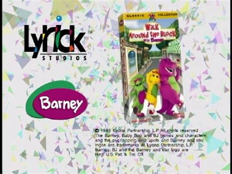 Opening and Closing to Barney: Walk Around the Block with Barney (1999 Lyrick Studios VHS ...