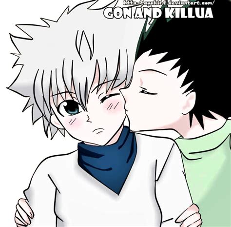 Gon and killua kiss by Ayaki14 on DeviantArt