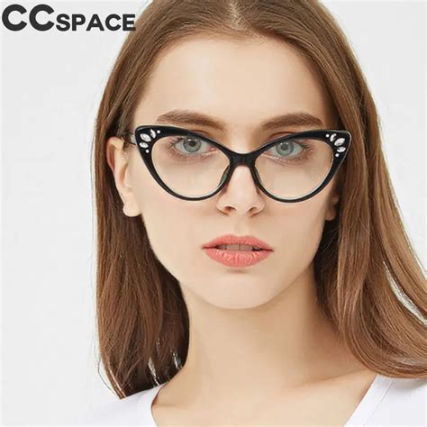 Crystal Cat Eye Glasses Frames Small Cateye Women Glasses Style Brand Optical Fashion Computer ...