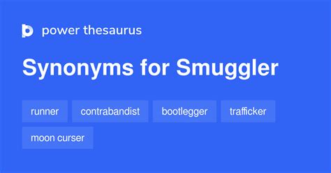 Smuggler synonyms - 249 Words and Phrases for Smuggler