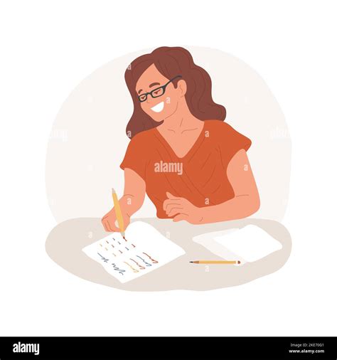 Writing a report card isolated cartoon vector illustration. Student ...