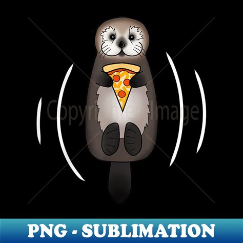 Sea Otter With Pizza - Vintage Sublimation PNG Download - De - Inspire ...