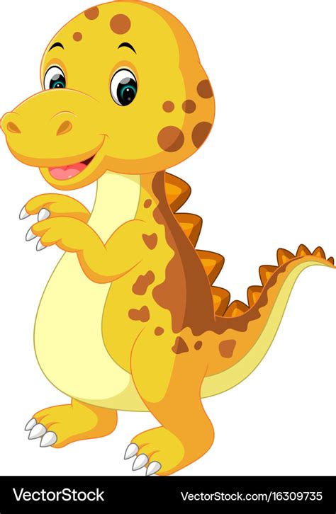 Cute baby dinosaur cartoon Royalty Free Vector Image