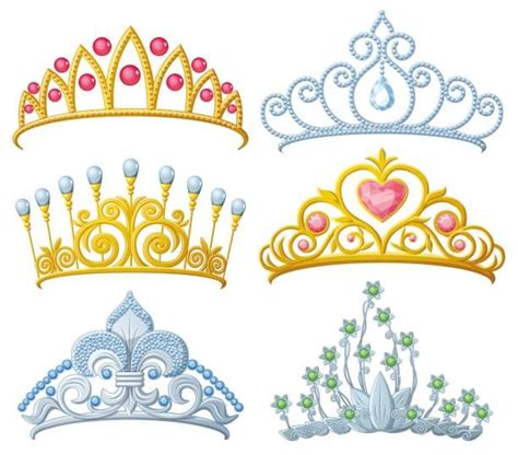 Set of princess crowns Tiara isolated on white. Vector illustration. | Crown painting, Crown ...