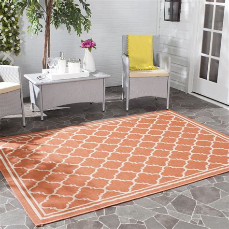 Alcott Hill Terracotta/Bone Outdoor Area Rug & Reviews | Wayfair