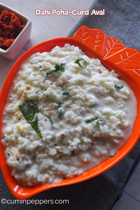 poha recipe | dahi poha | curd aval - CuminPeppers