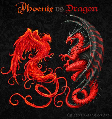 Phoenix vs Dragon by amorphisss on DeviantArt