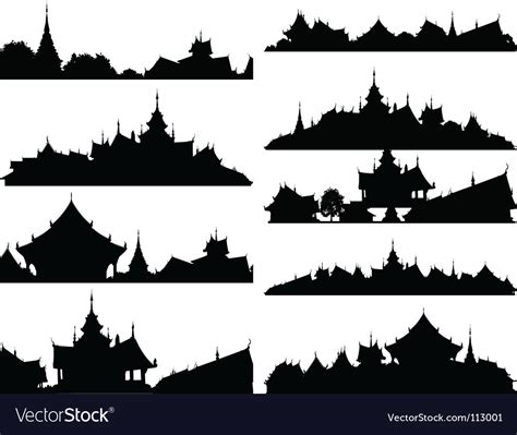 Temple foregrounds Royalty Free Vector Image - VectorStock