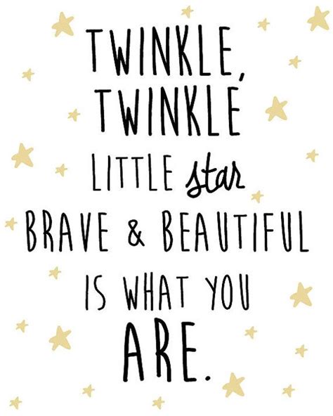 Nursery Star and Moon Digital Print- Twinkle Twinkle little star brave and beautiful is what you ...