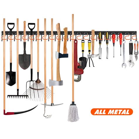 Buy 68'' All Metal Garden Tool Organizer Adjustable Garage Tool ...