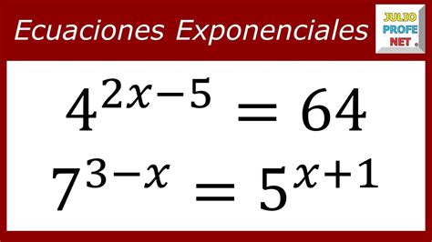 Ecuaciones exponenciales - Ej. 1 y 2 - YouTube